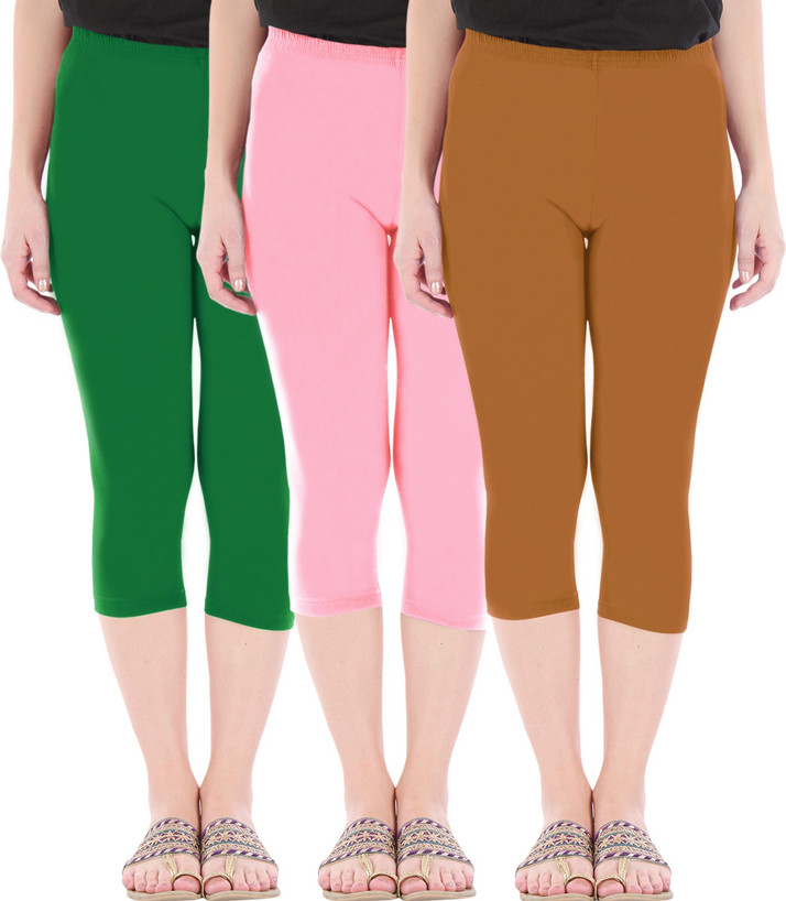 BEFLI Capri Leggings Women Green, Pink 