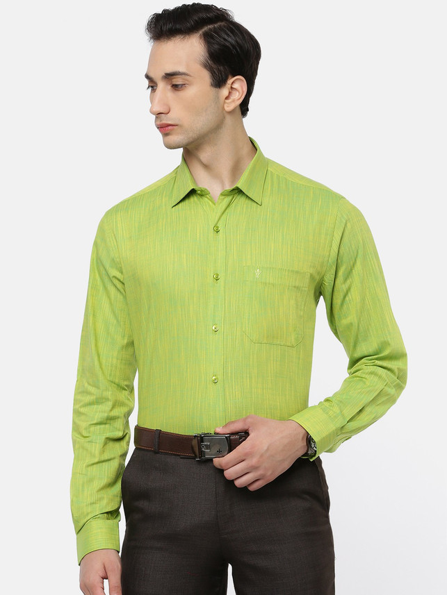 Ramraj Cotton Men Solid Formal Green 