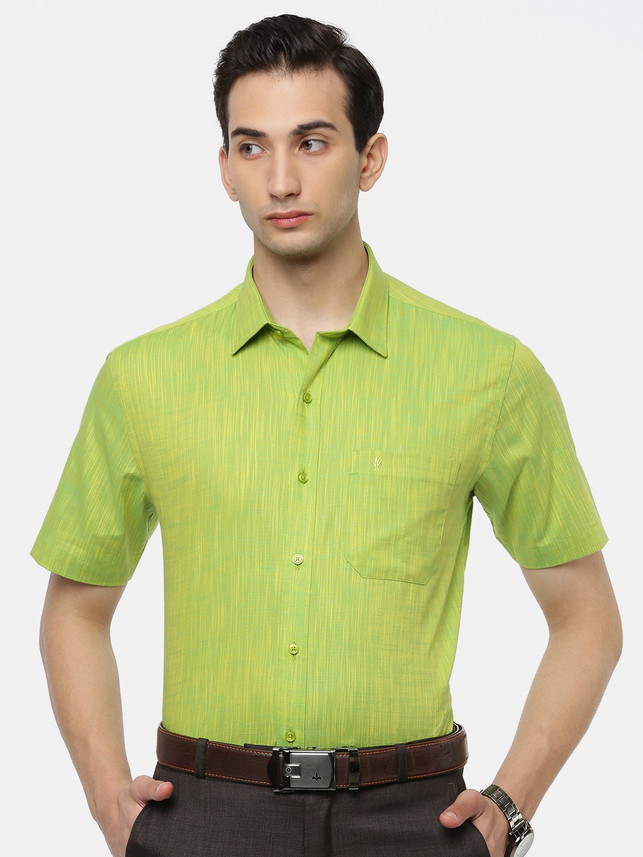Ramraj Cotton Men Solid Formal Green 