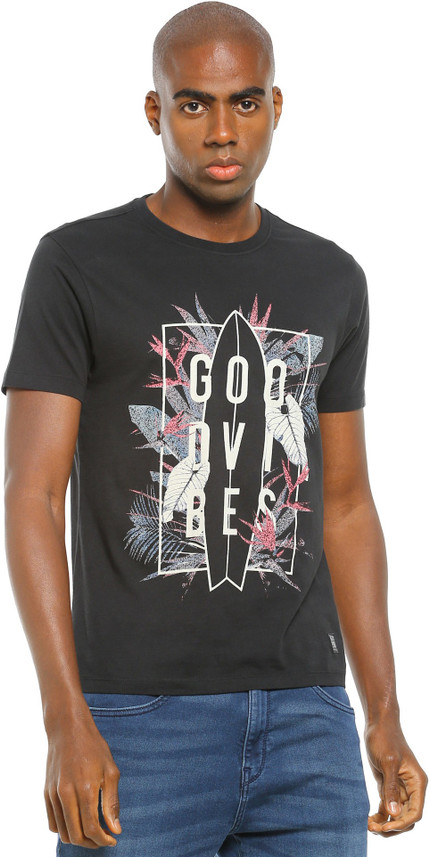 FLYING MACHINE Printed Men Round Neck 