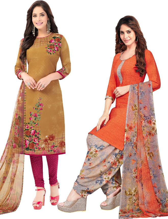 Salwar Studio Synthetic Floral Print 