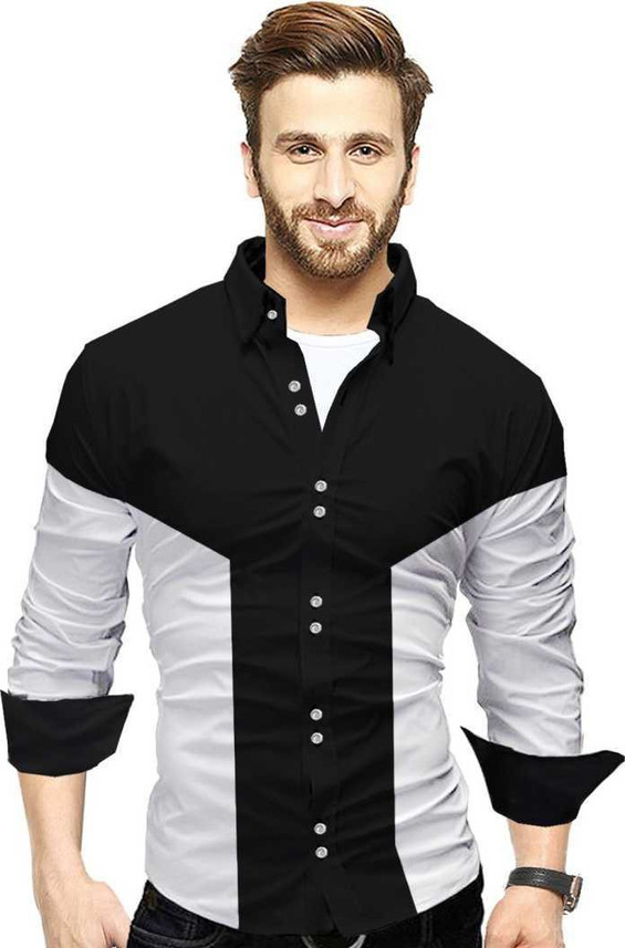 Gold Art Fashion Men Self Design Casual 