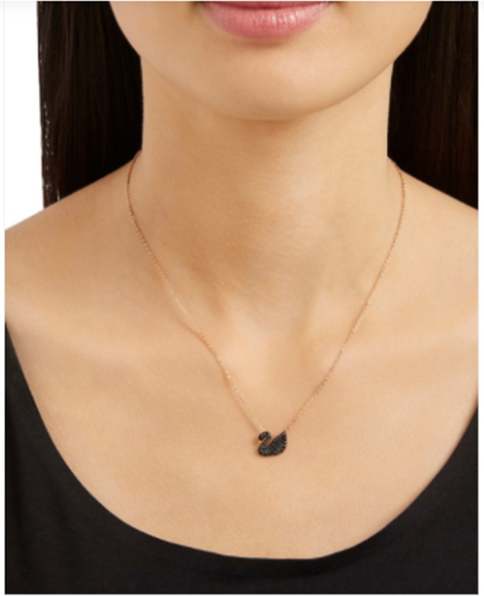 3SIX5 ROSE GOLD PLATED BLACK DUCK CHAIN 