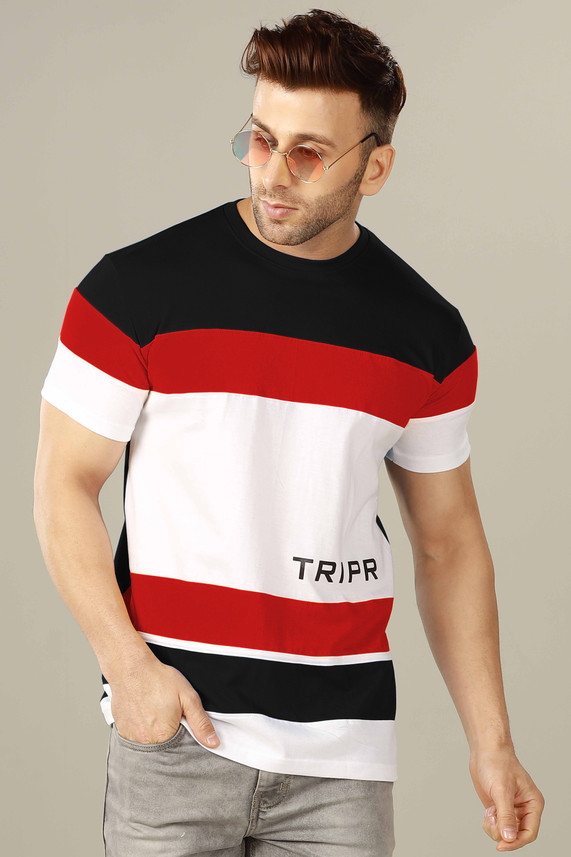 TRIPR Color Block Men Round Neck 