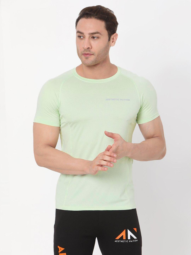 Aesthetic Nation Solid Men Round Neck 