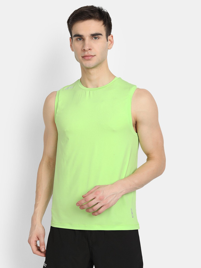 DIDA Mesh Men Round Neck Light Green T 