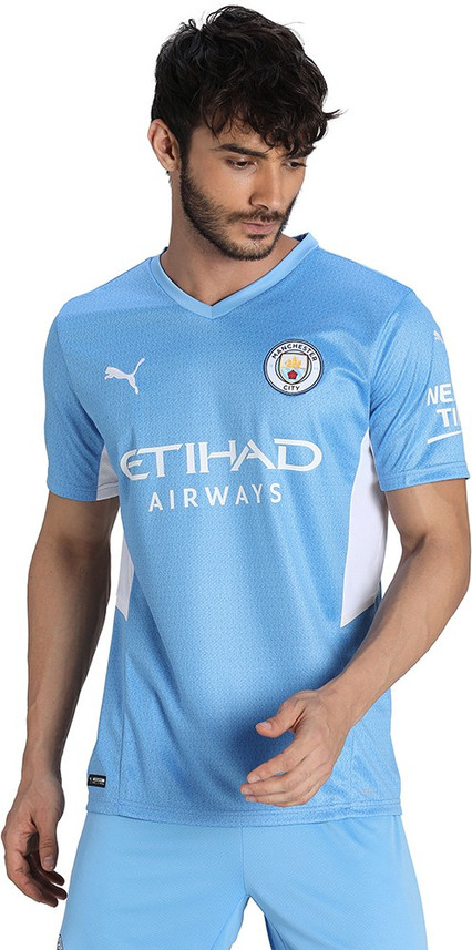 PUMA Printed Men V Neck Blue T-Shirt 