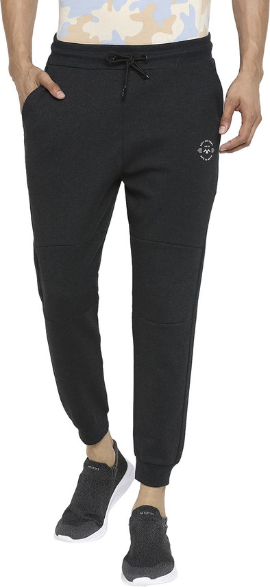 MUFTI Solid Men Black Track Pants - Buy 