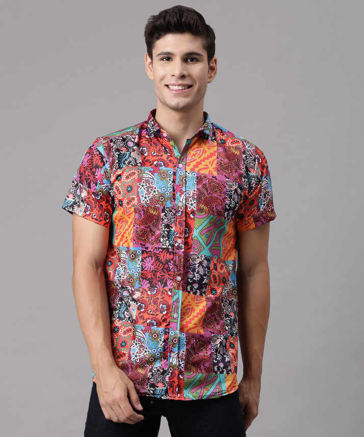 Om Shreeji Men Printed Party Multicolor 