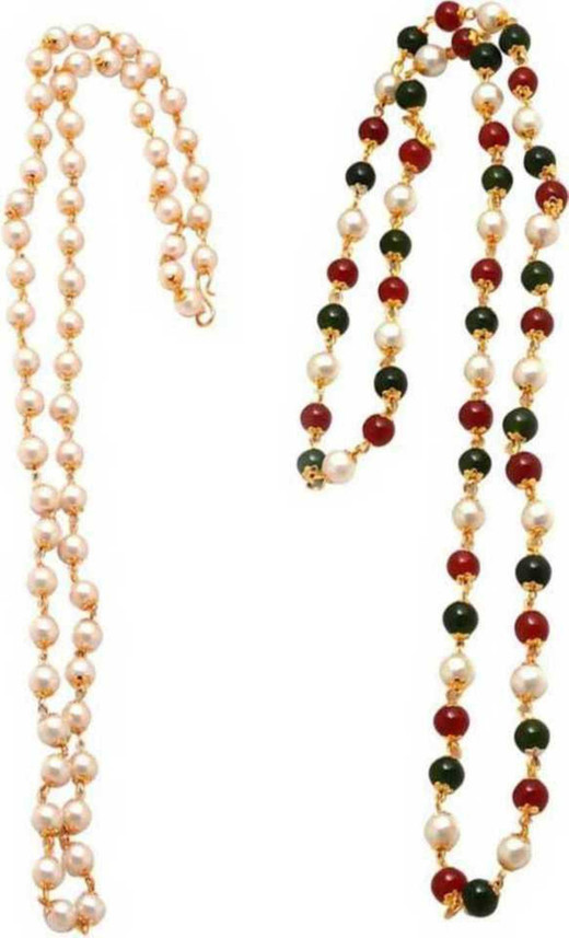 Pearl Beads Chain Necklace Matar Mala 