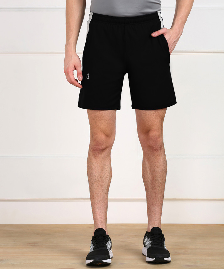 Lemona Striped Men Black Gym Shorts 
