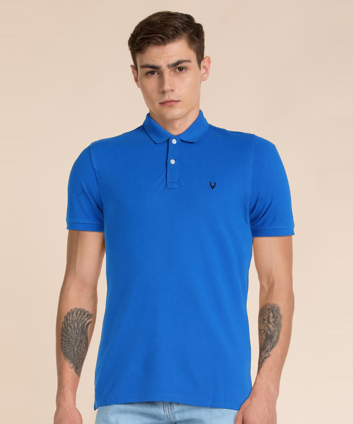 Allen Solly Solid Men Polo Neck Blue T 
