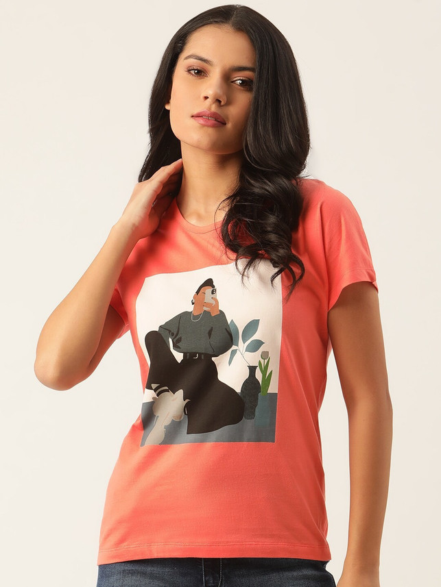 Moda Rapido Printed Women Round Neck 