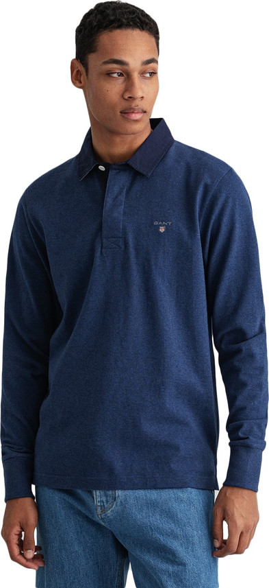 Gant Solid Men Polo Neck Blue T-Shirt 