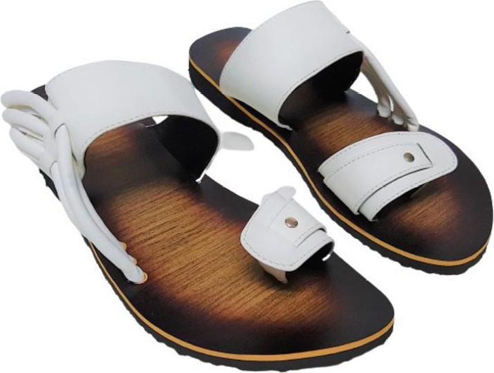 white chappal for men