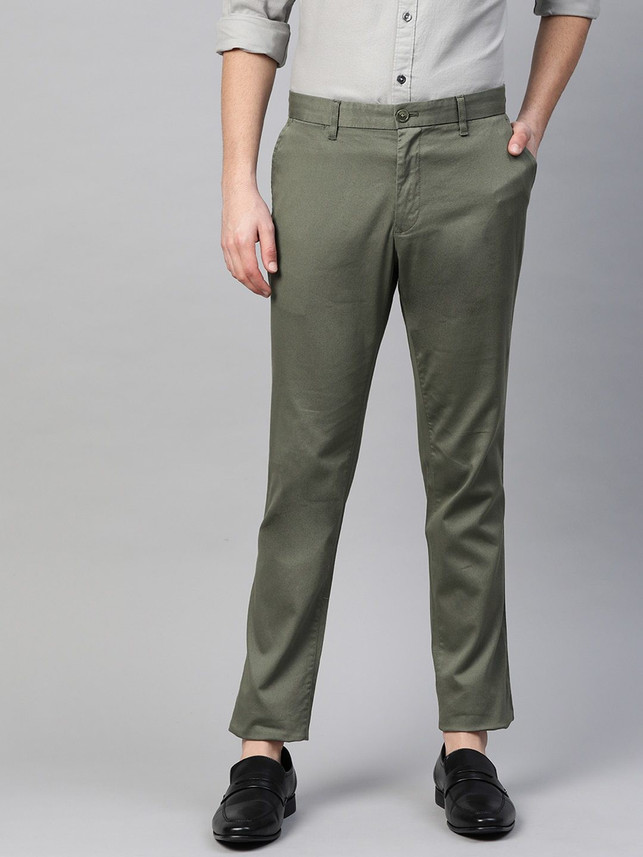 INDIAN TERRAIN Slim Fit Men Green 