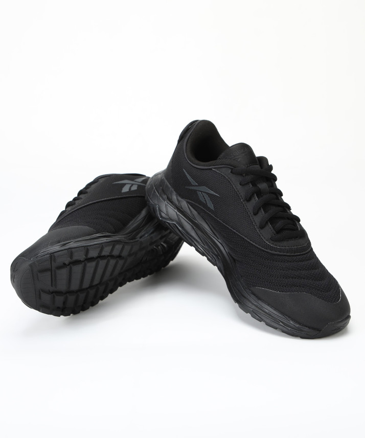 reebok men's black running shoes