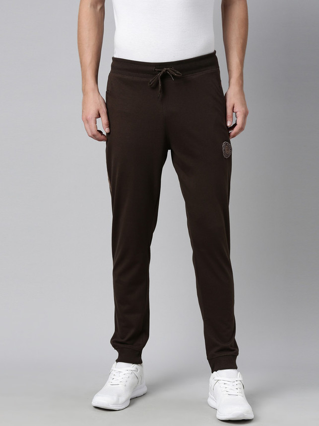 DIXCY SCOTT Solid Men Brown Track Pants 