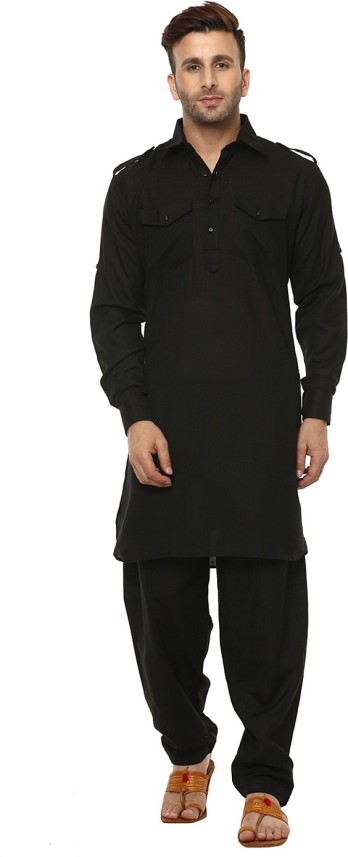 black pathani suit men