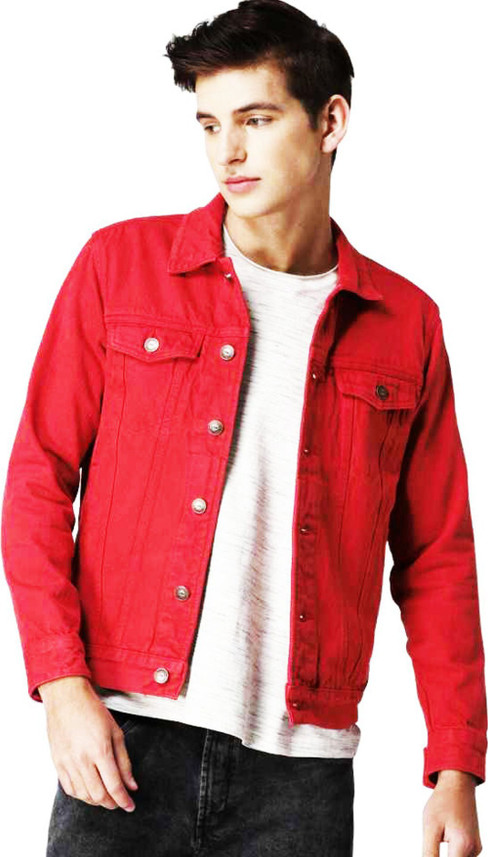 Full Sleeve Solid Men Denim Jacket 