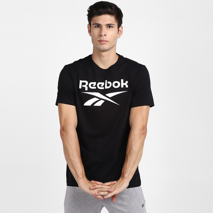 REEBOK Printed Men Round Neck Black T-Shirt - Buy REEBOK Printed Men Round  Neck Black T-Shirt Online at Best Prices in India | Flipkart.com