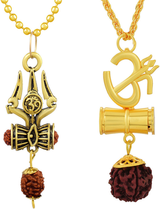 RN Gold Plated Brass, Lord Shiva Symbol 