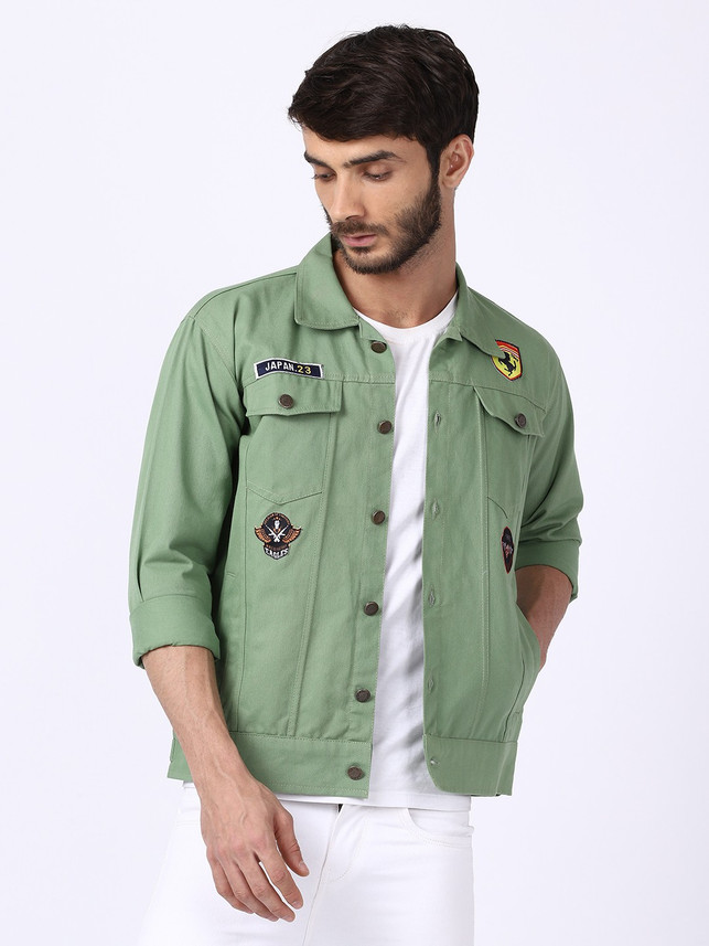 Full Sleeve Solid Men Denim Jacket 