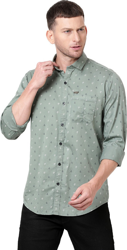 Volume Zero Men Printed Casual Green 