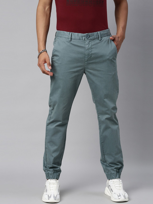 BREAKBOUNCE Solid Men Blue Track Pants 