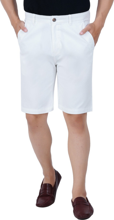 BARROW Solid Men White Regular Shorts 