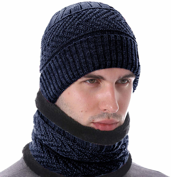 Kolva Men's Woolen Cap with Neck 