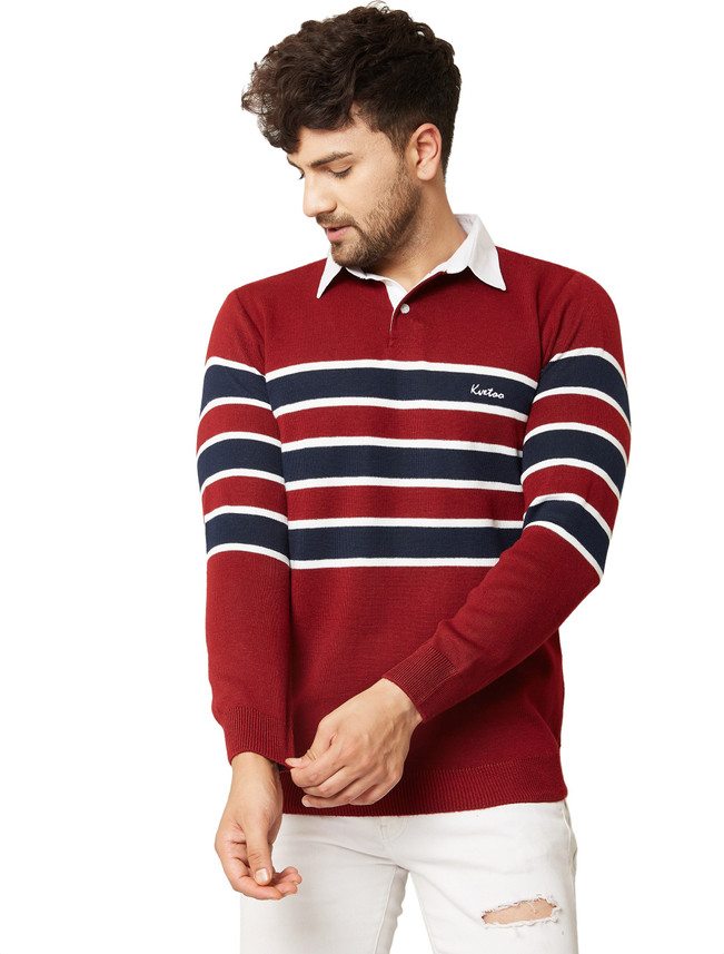 KVETOO Colorblock Collared Neck Casual 