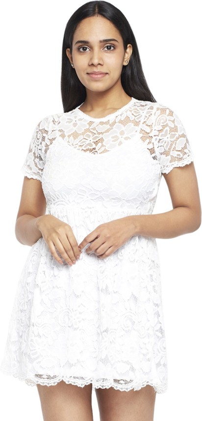 flipkart white dress