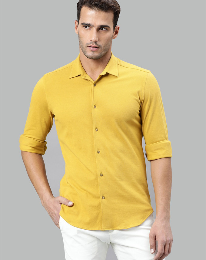 RARE RABBIT Men Solid Casual Yellow 