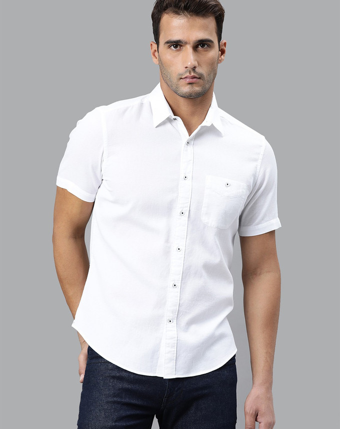 RARE RABBIT Men Solid Casual White 