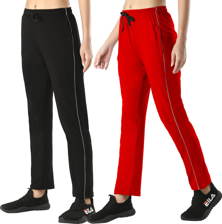 black red track pants