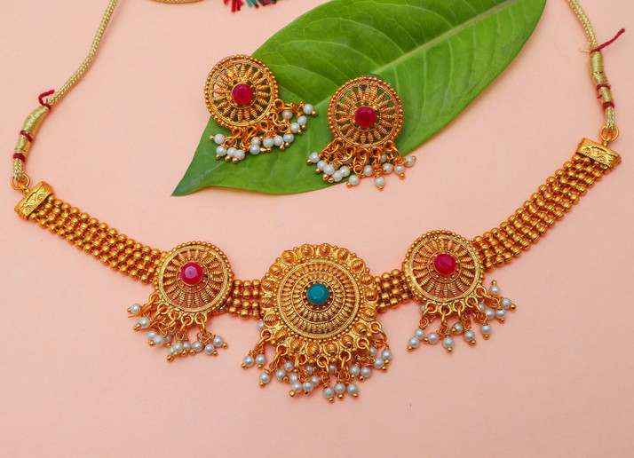 RUJVE JEWELLERY Matte Finish Choker 