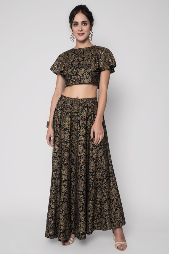 God Bless Women Ethnic Top and Skirt 
