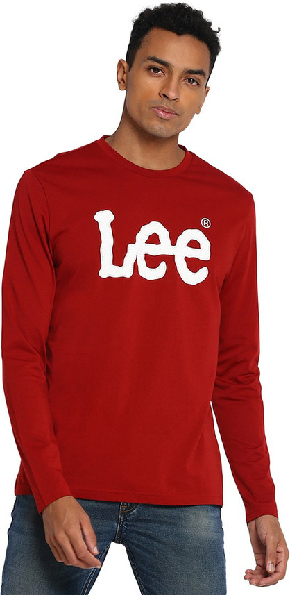 LEE Printed Men Round Neck Red T-Shirt 