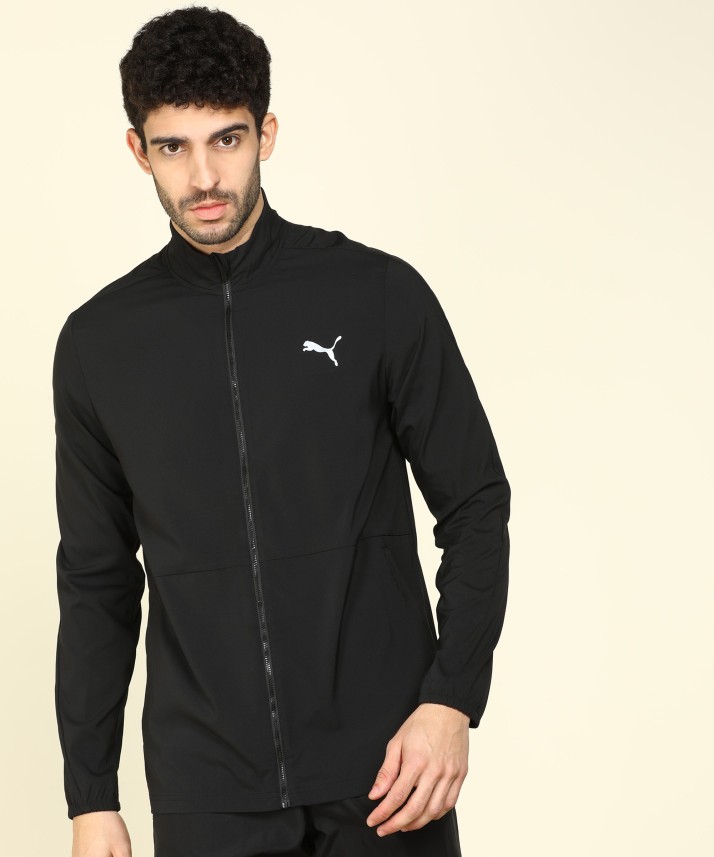 puma full sleeve solid men fleece jacket