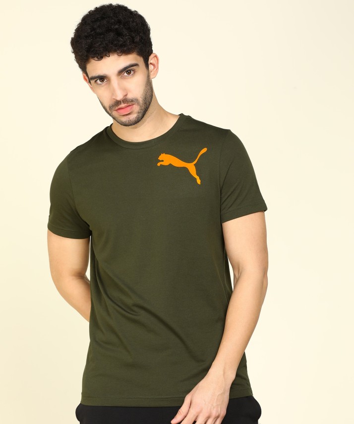 puma olive green t shirt