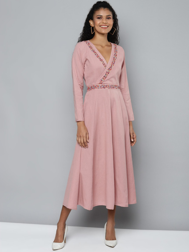 SASSAFRAS Women Fit and Flare Pink 