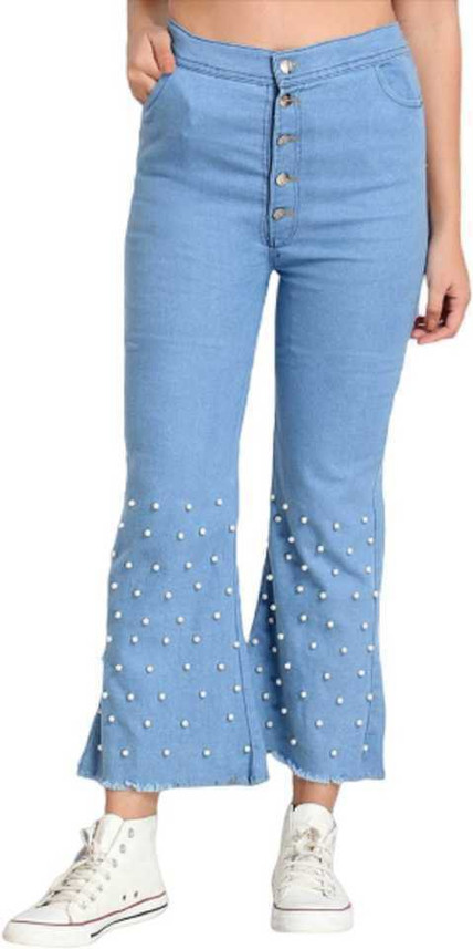 Aglobi Flared Women Light Blue Jeans 
