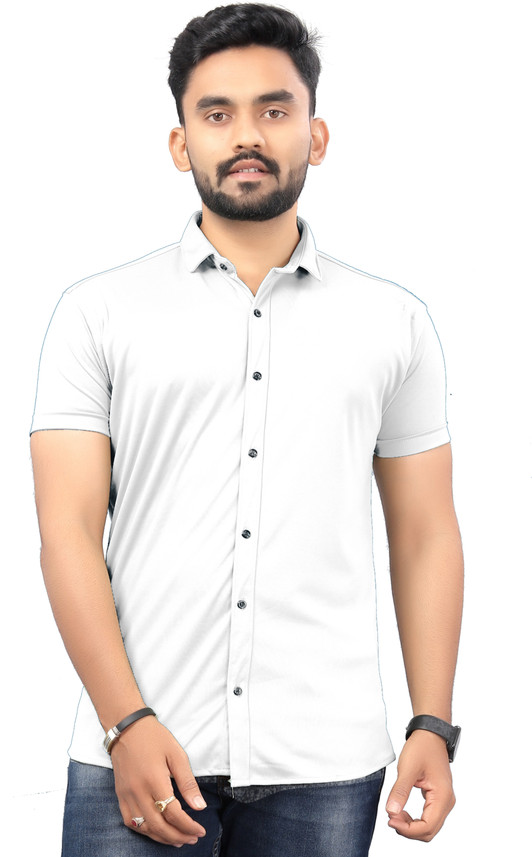 New Generetion Men Solid Casual White 