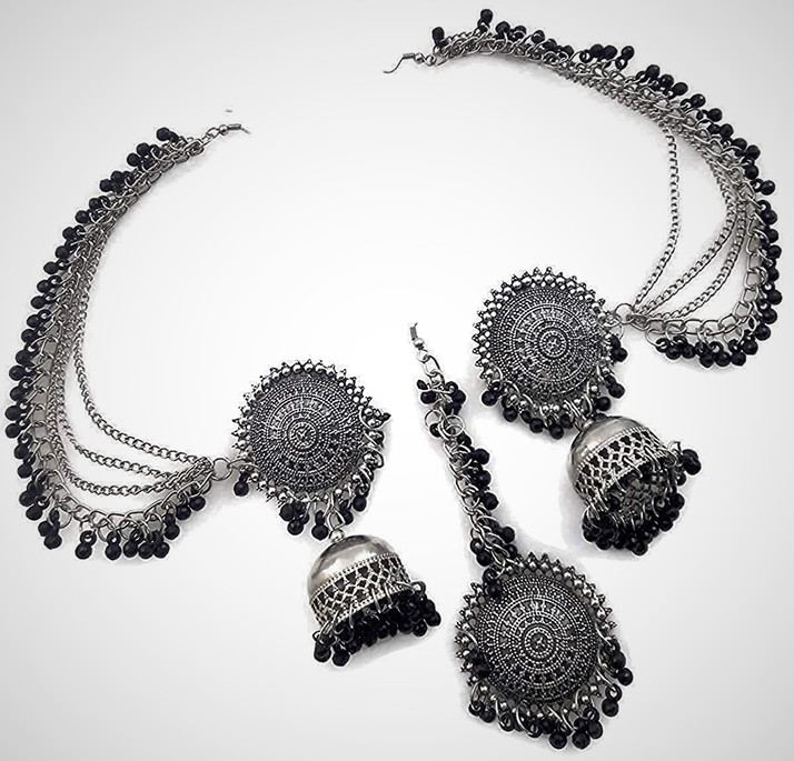 Bahubali Long Chain Jhumka Earrings 
