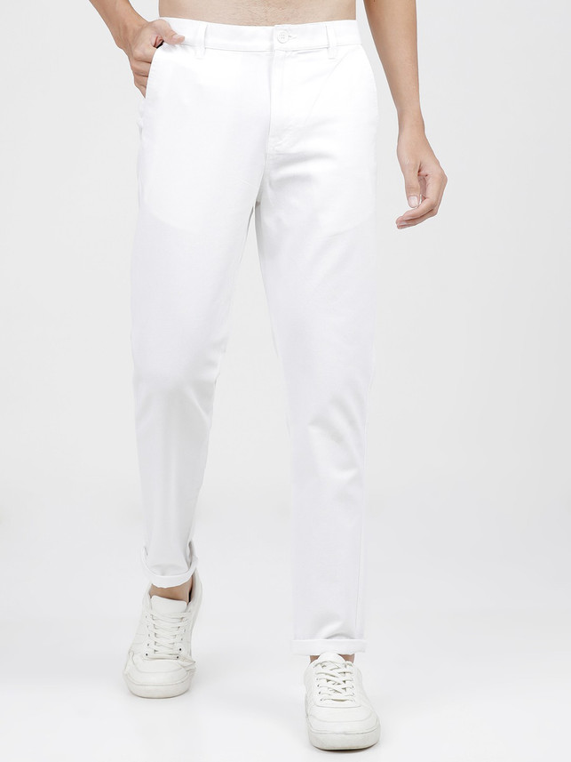 KETCH Slim Fit Men White Trousers - Buy 