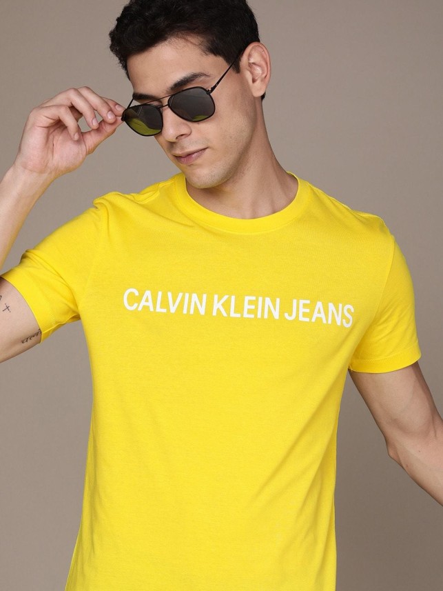 calvin klein yellow t shirt