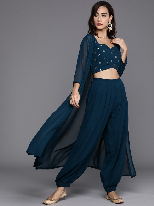 LIBAS Women Ethnic Jacket, Crop Top 