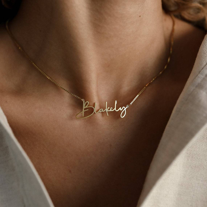 Name Necklace Rhodium Plated 