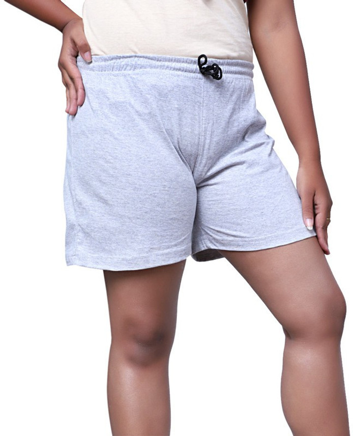 ONEIRA Solid Women Grey Sports Shorts 
